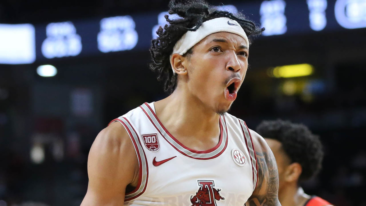 Arkansas Razorbacks Nick Smith Jr. during a game with the Georgia Bulldogs.